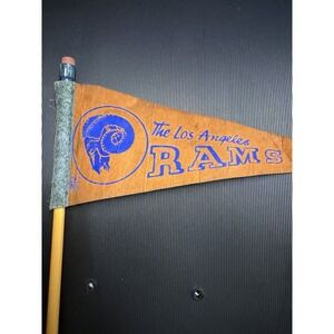 NFL The Los Angeles Rams Felt Mini Pennant Pencil Vintage Retro Football Helmet
